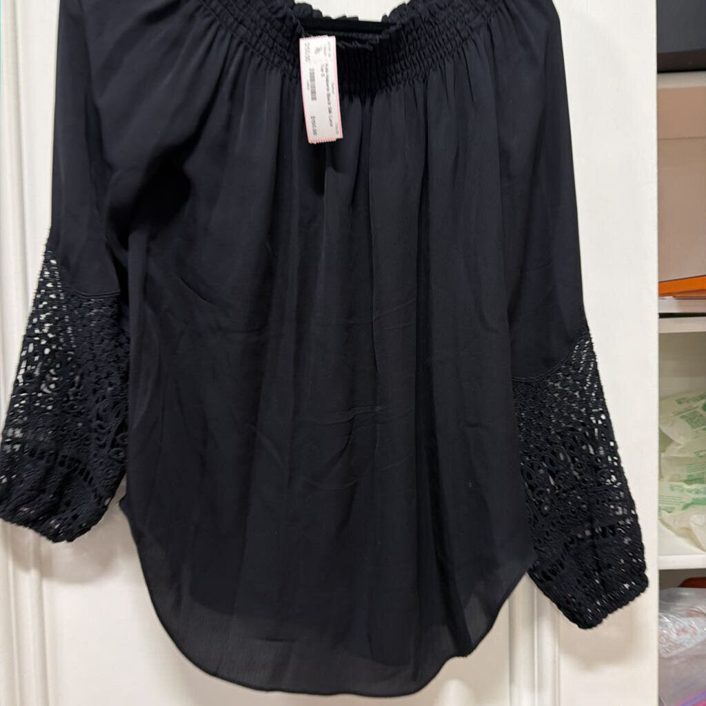 Black Silk Lace Top