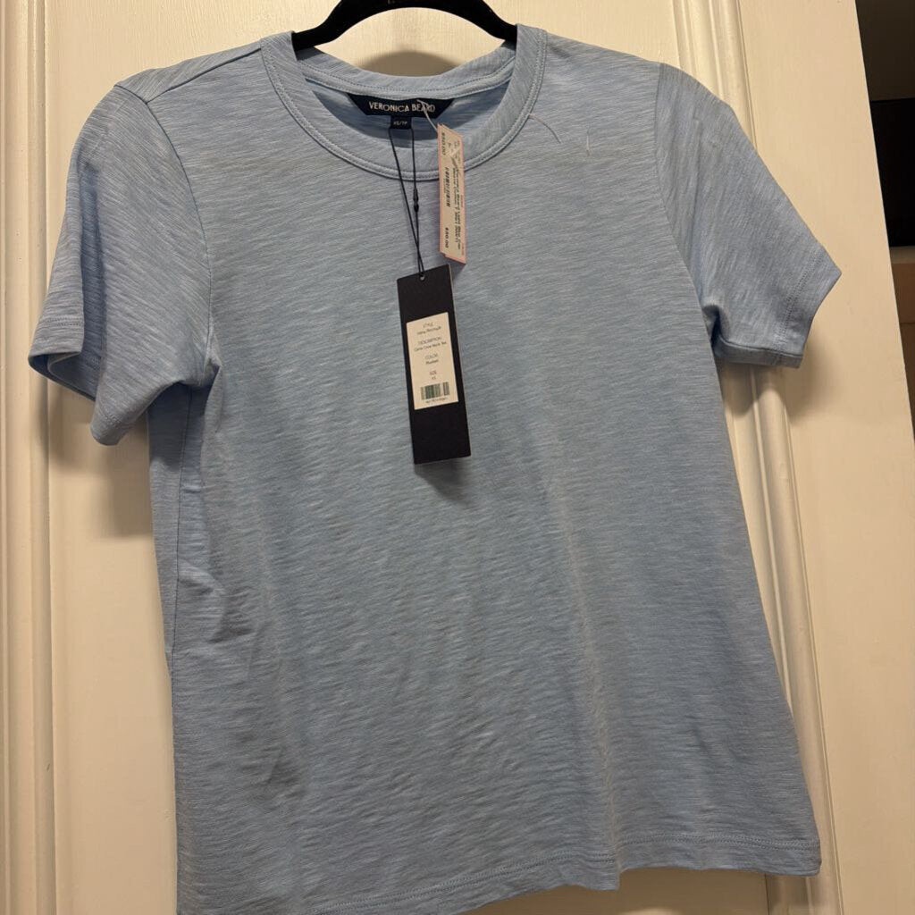 Light Blue Cap Sleeve Cotton T Shirt (NWT)