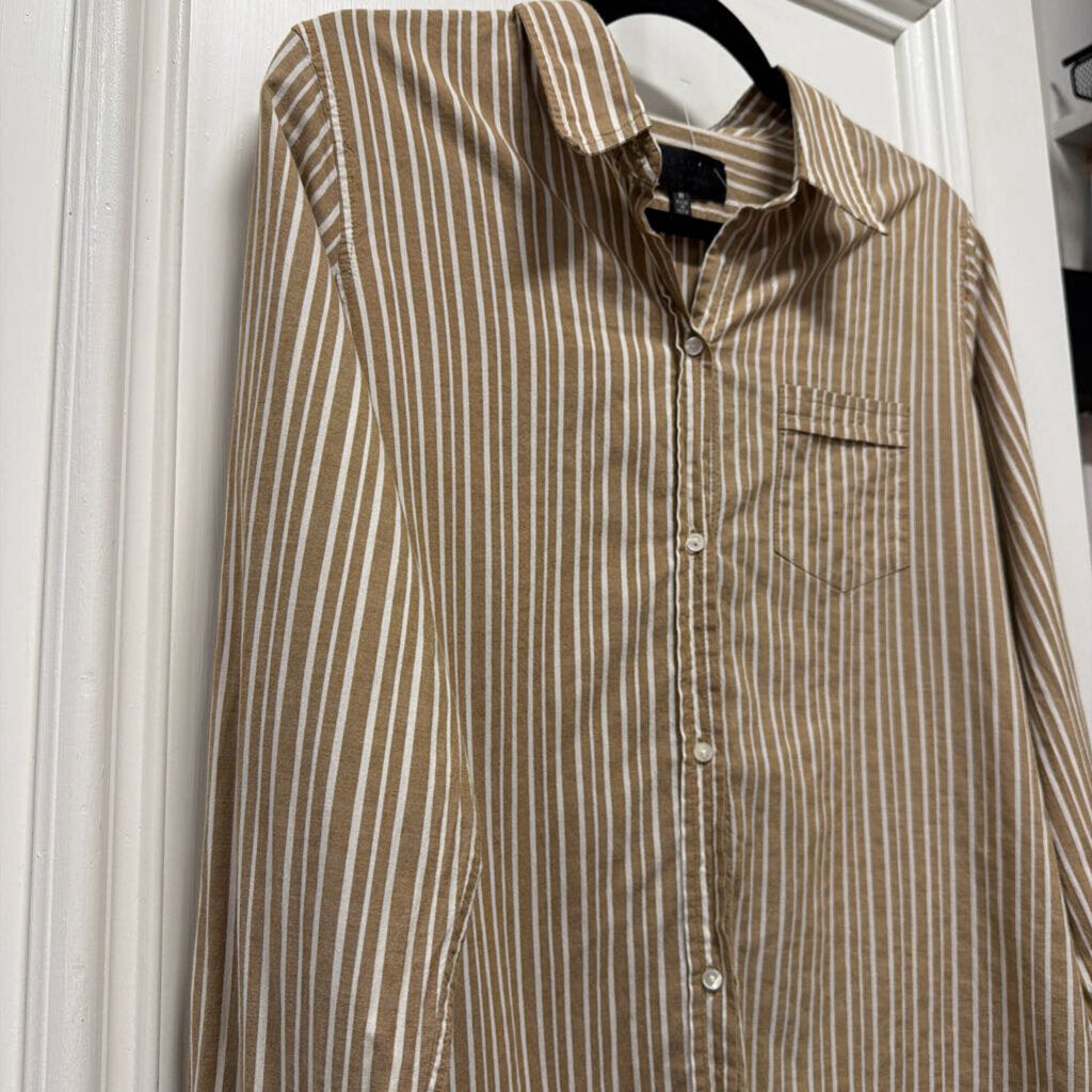 Brown/White Cotton Stripe Shirt