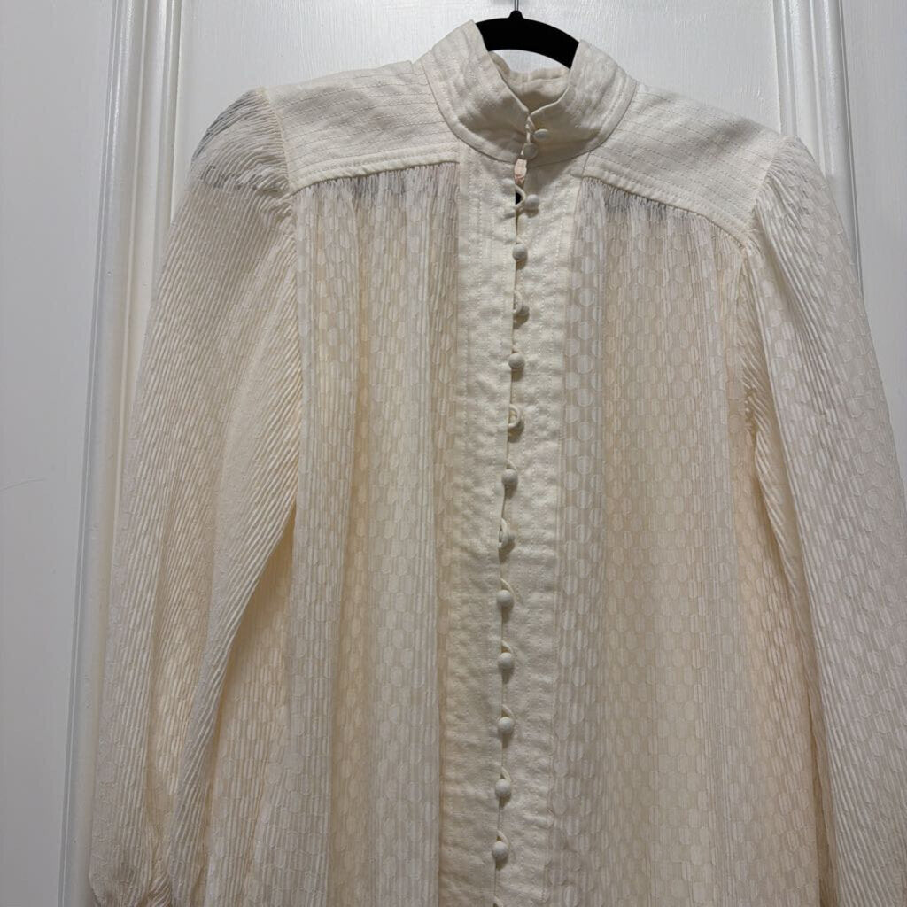Cream Pleated Top
