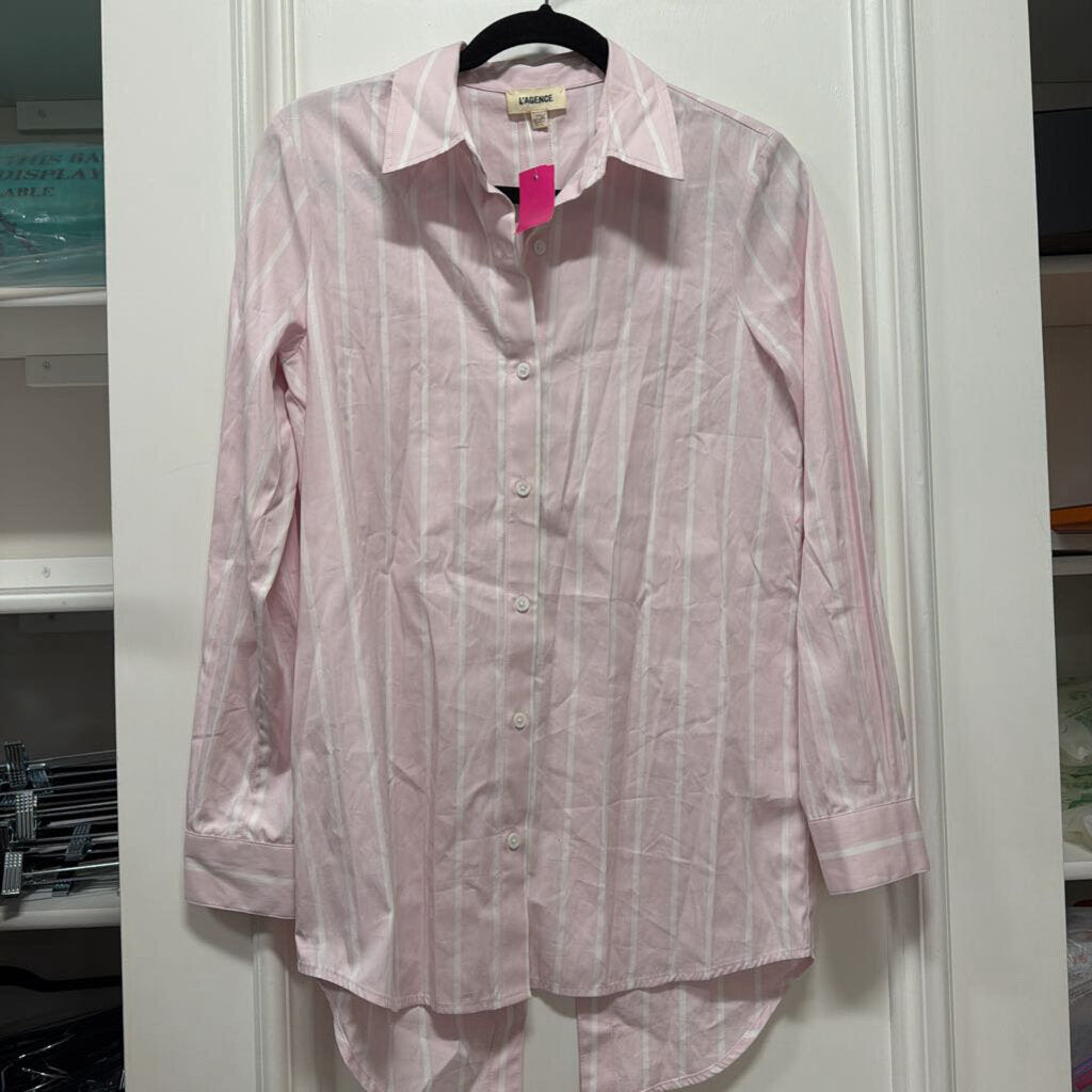 Pink Striped Cotton Button Down