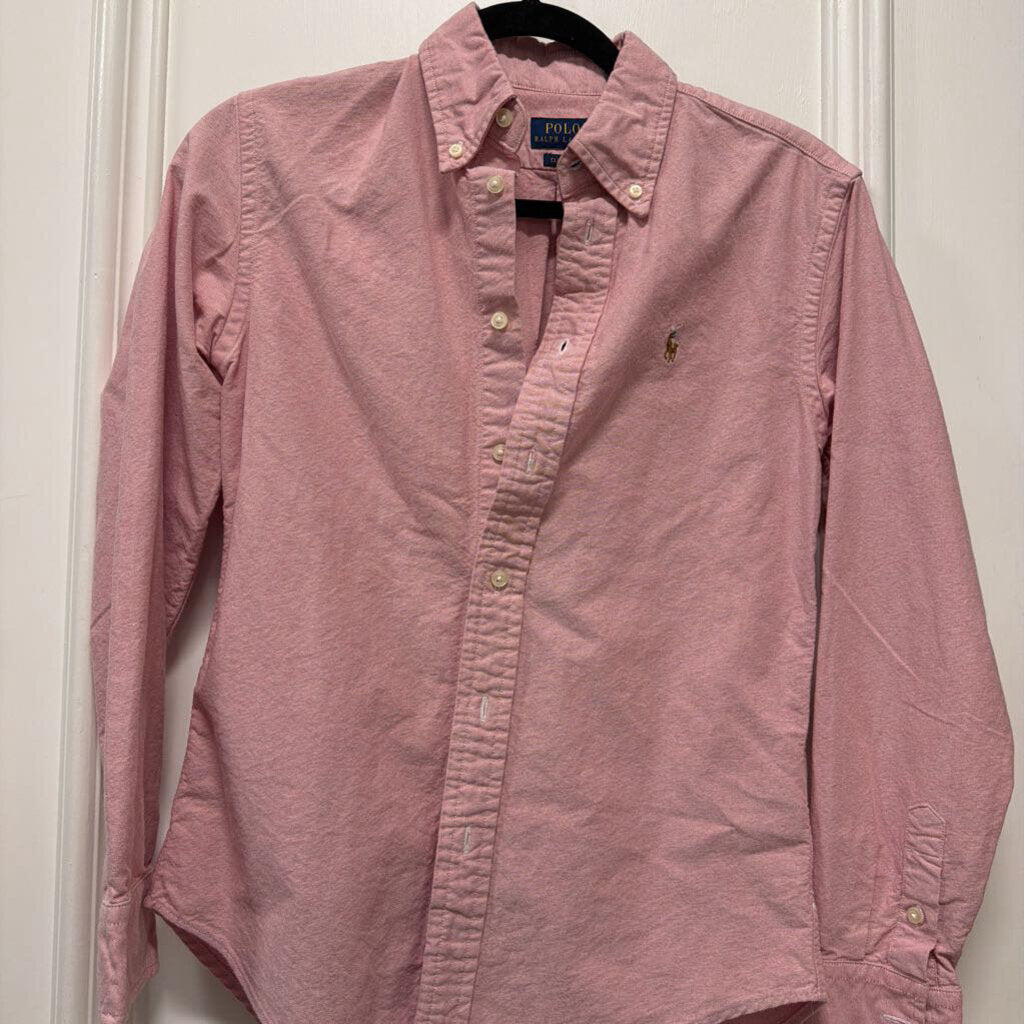 Pink Cotton Button Up Shirt