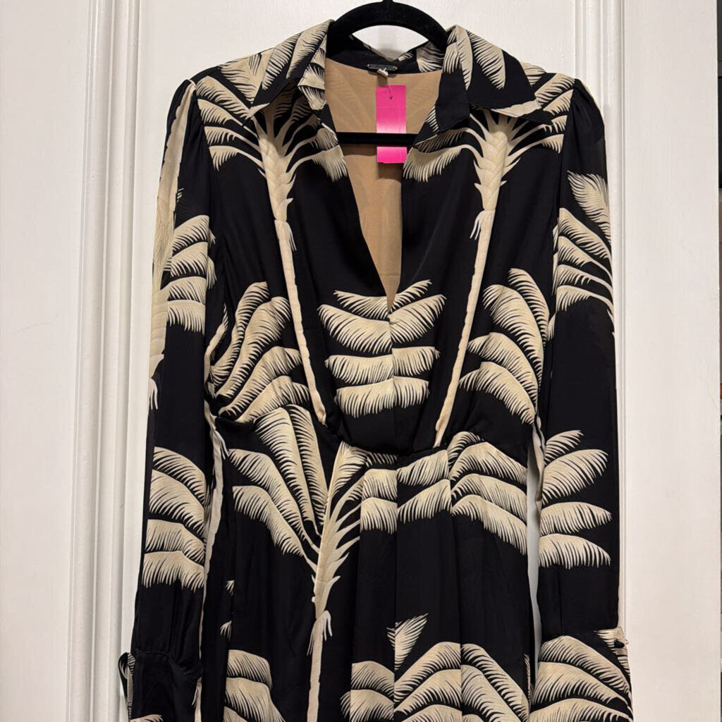 Black Printed Silk Dress
