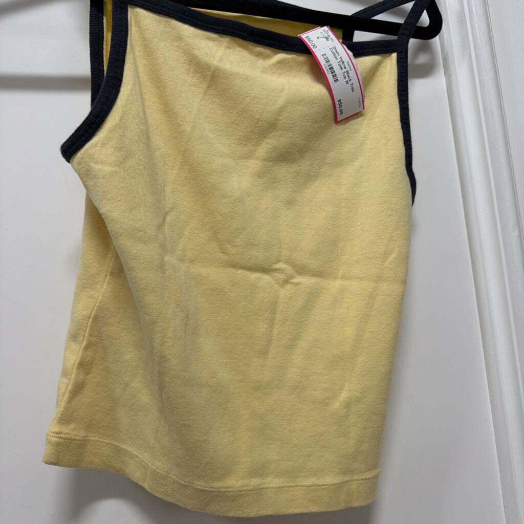 Yellow Black Trim Cotton Tank Top