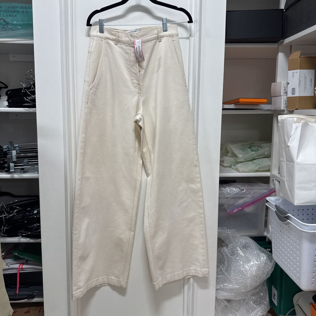 Cream Wide Leg Denim Jean