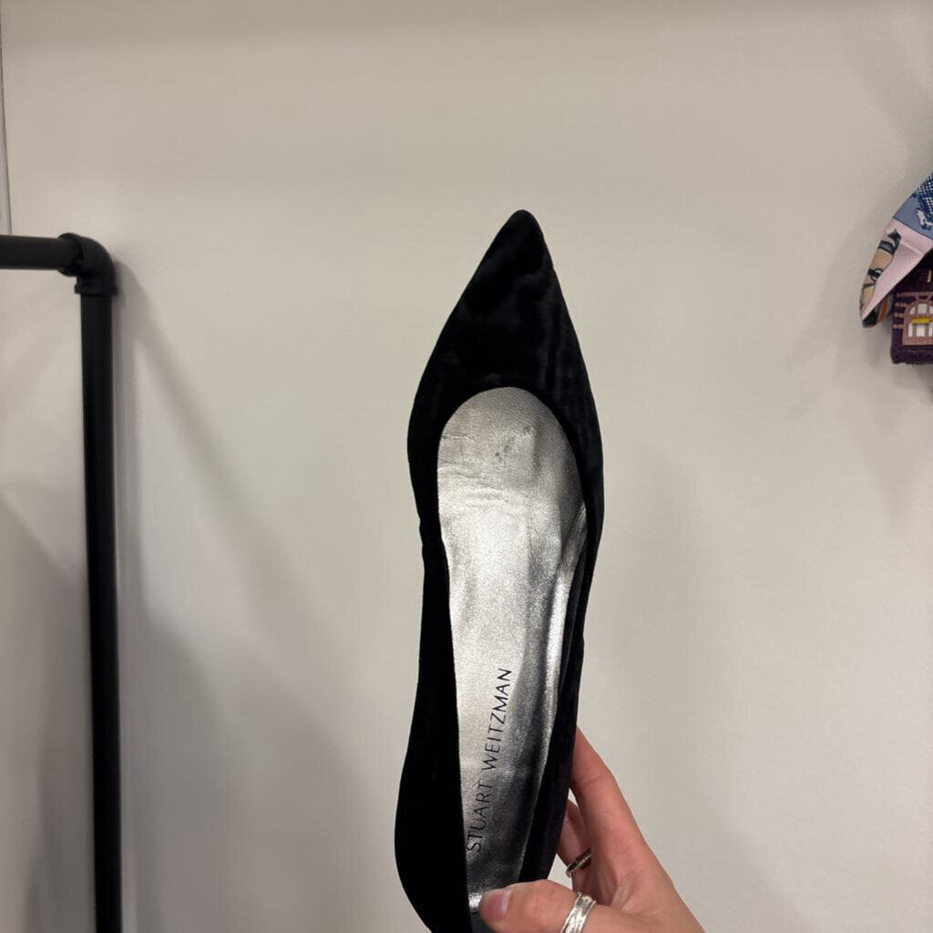 Black Velvet Kitten Heel Pump