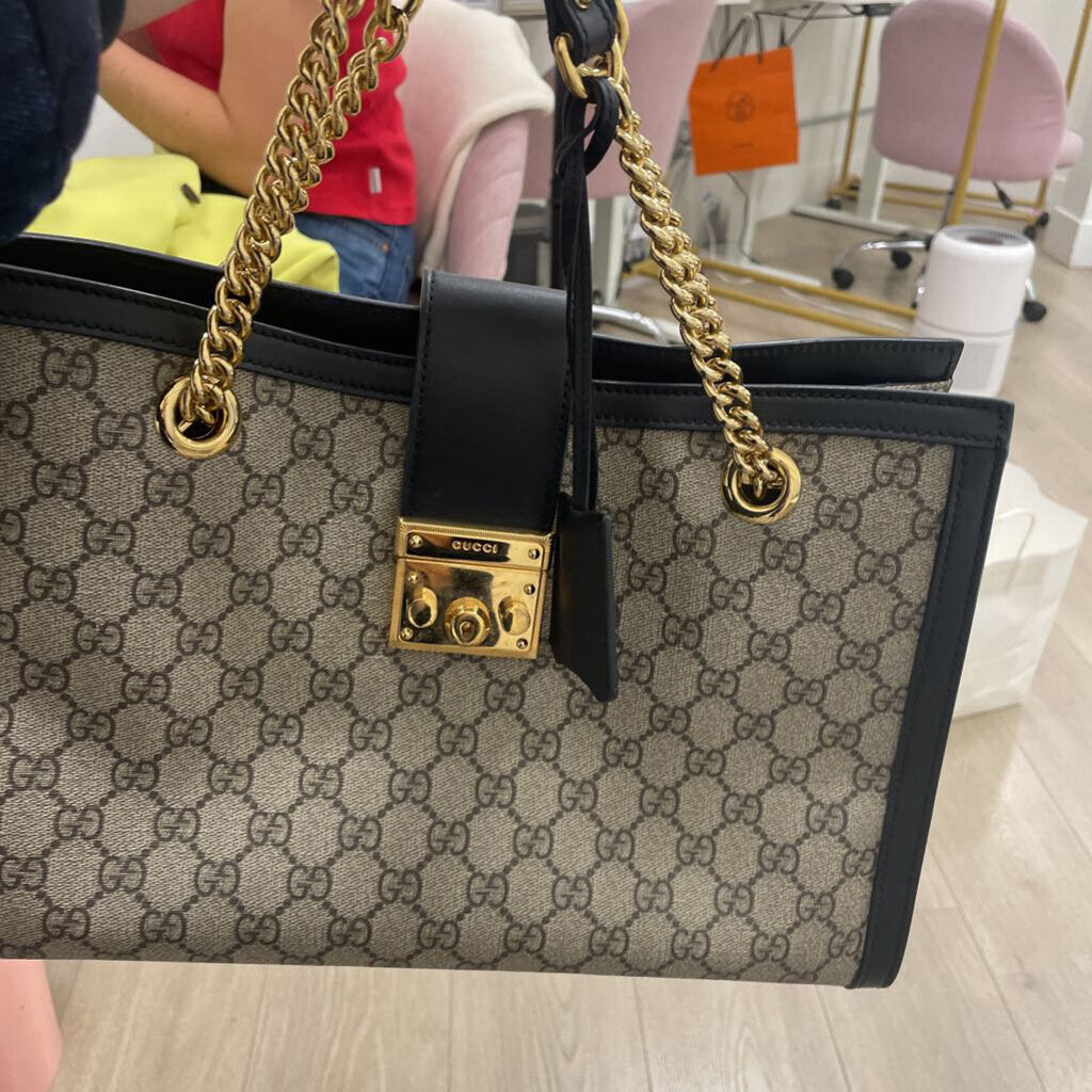 Monogram Padlock Chain Tote
