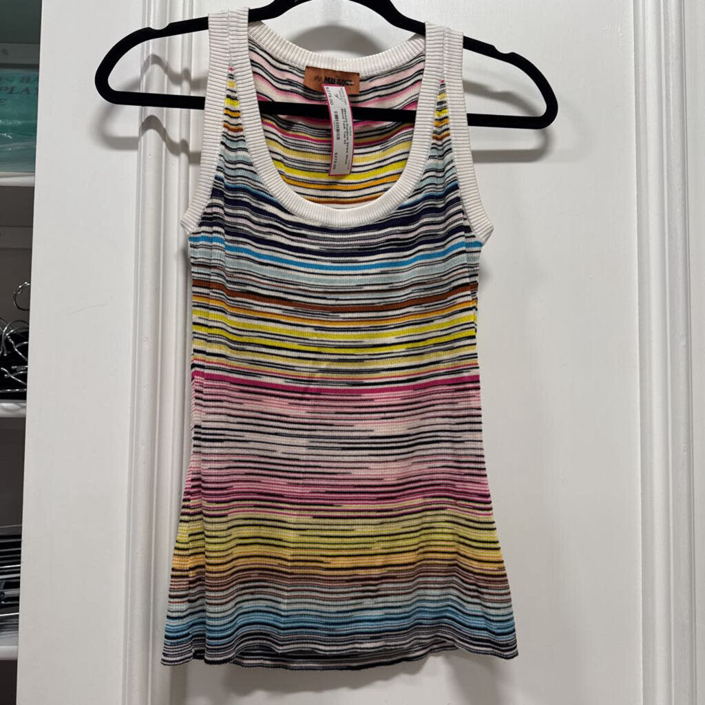 Rainbow Stripe Wool Blend Tank Top