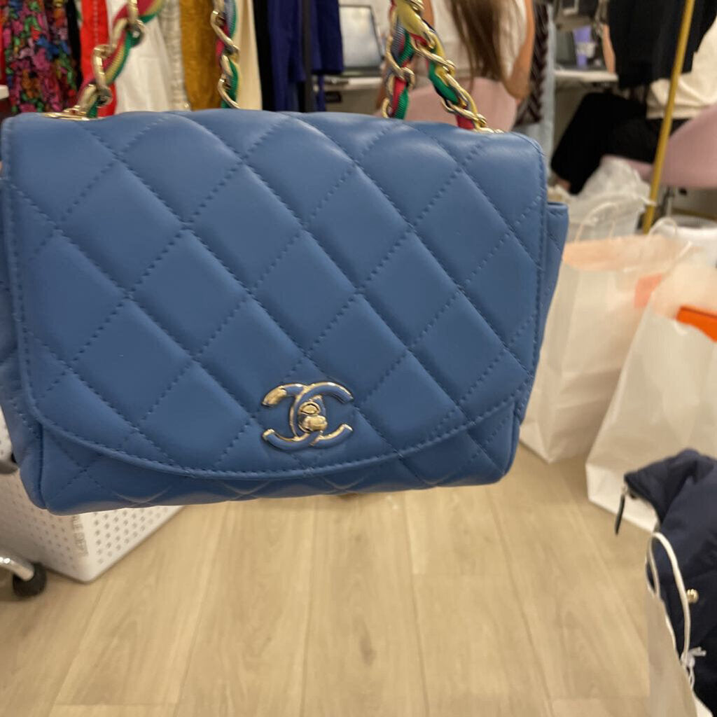BlueLambskin Cocovado Flap Bag