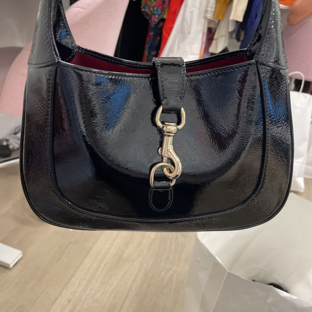 Black Patent Jackie 1961 Shoulder Bag(est 3900)