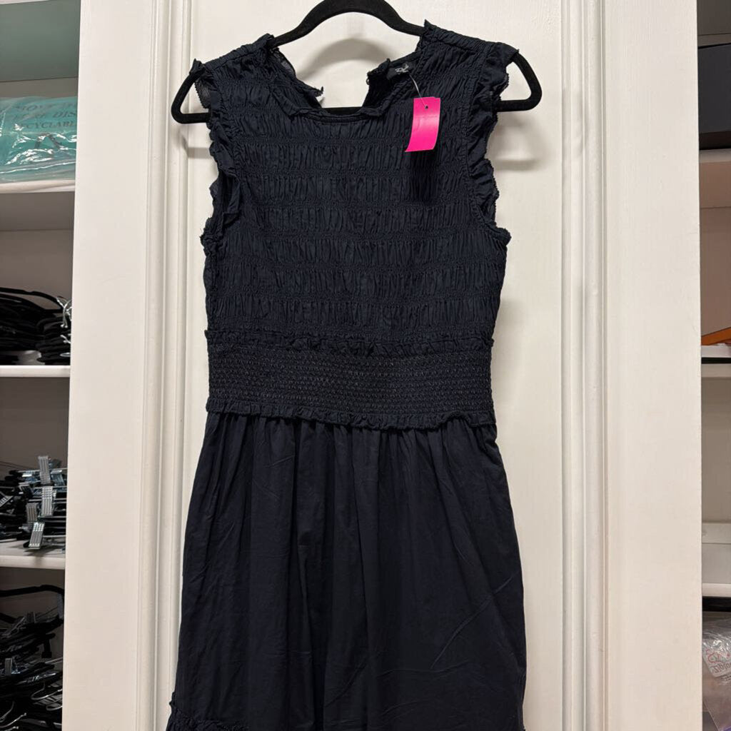 Navy Cotton Sleeveless Dress