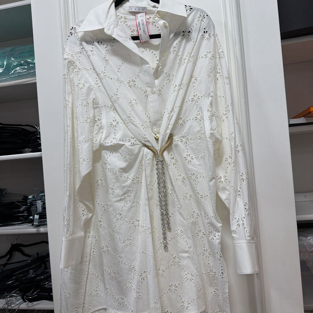White Cotton Eyelet Dress (NWT est 1400)