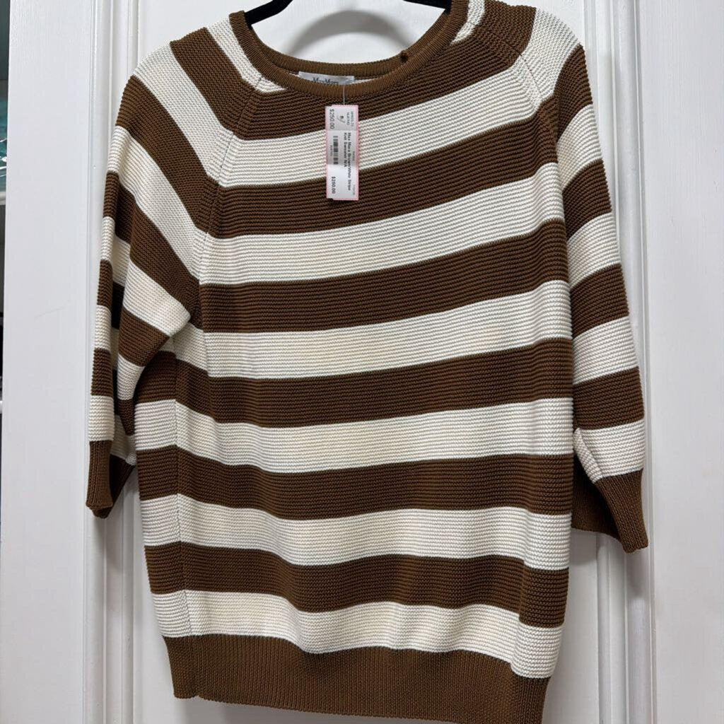 Brown/White Stripe Knit Sweater