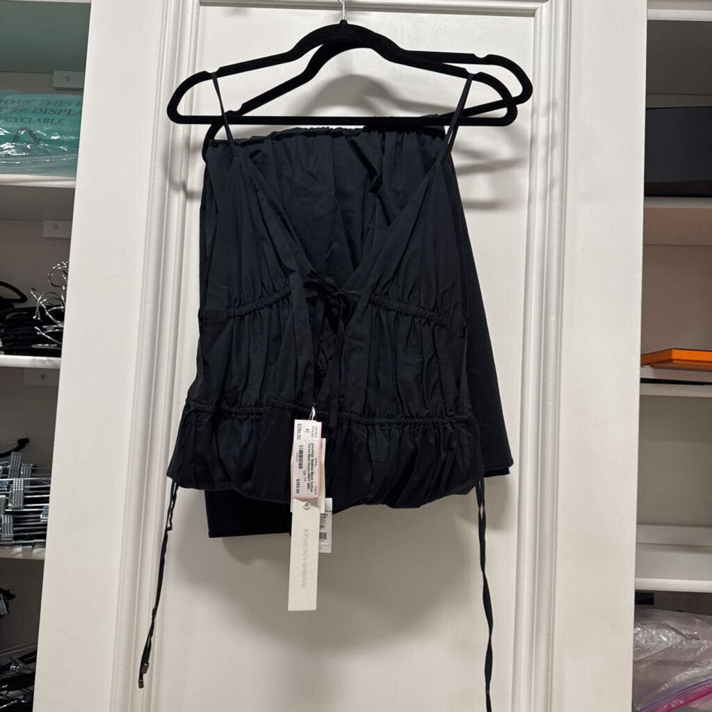 Black Cotton Tiered Maxi Dress (NWT 595)