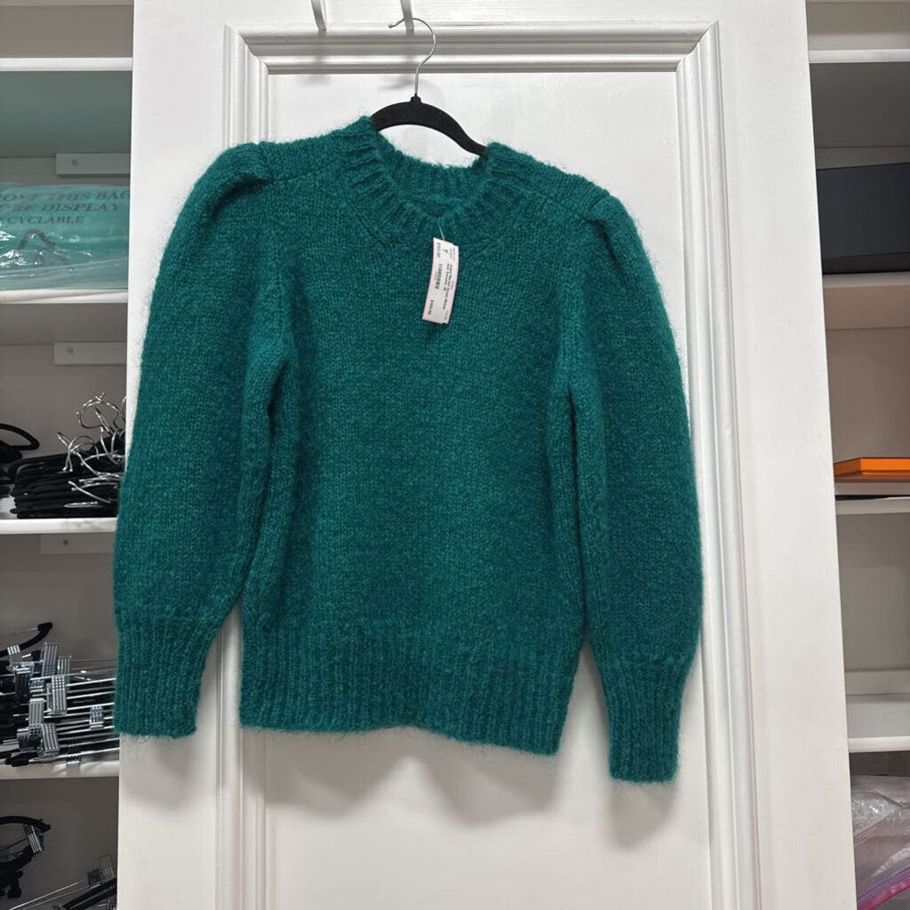 Green Mohair Knit Sweater