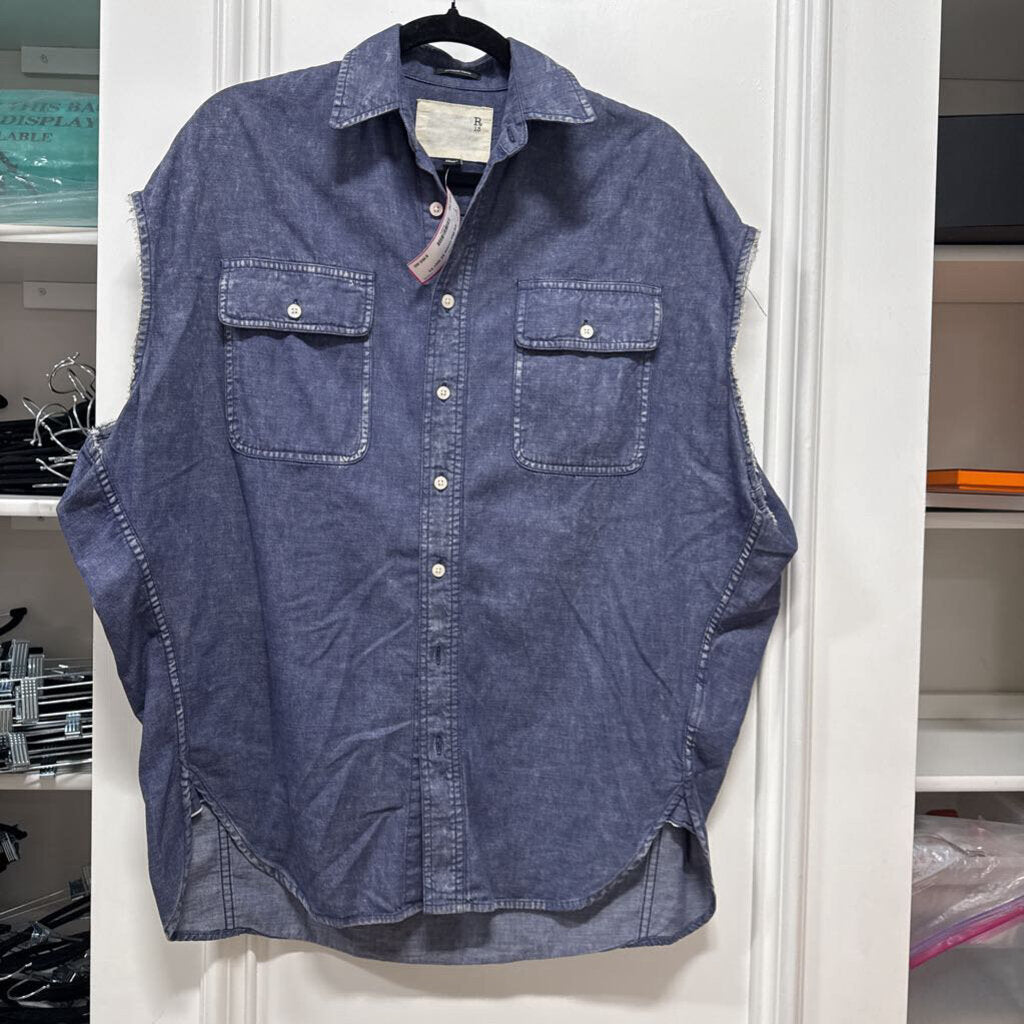 Blue Cotton SS Shirt