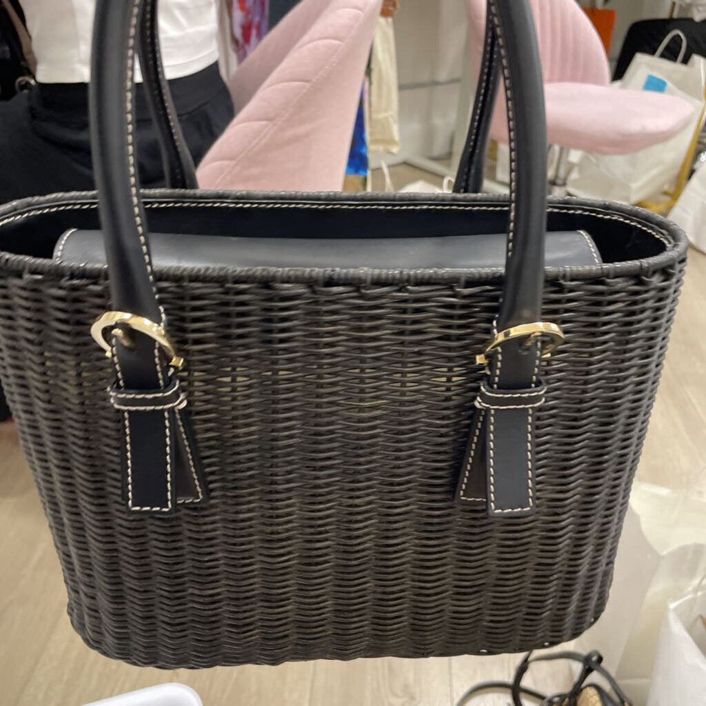 Black Woven Gancini Gold HW Bag