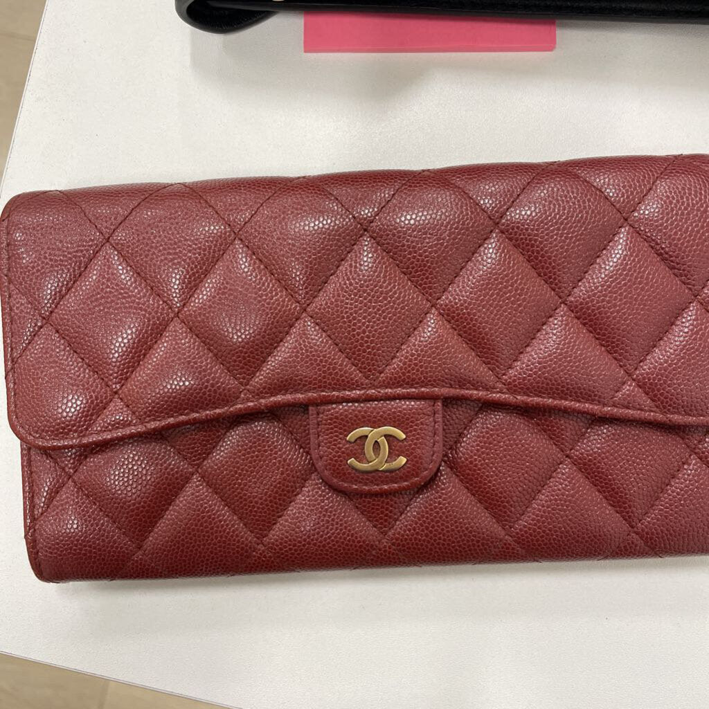 Burgundy Quilted Wallet