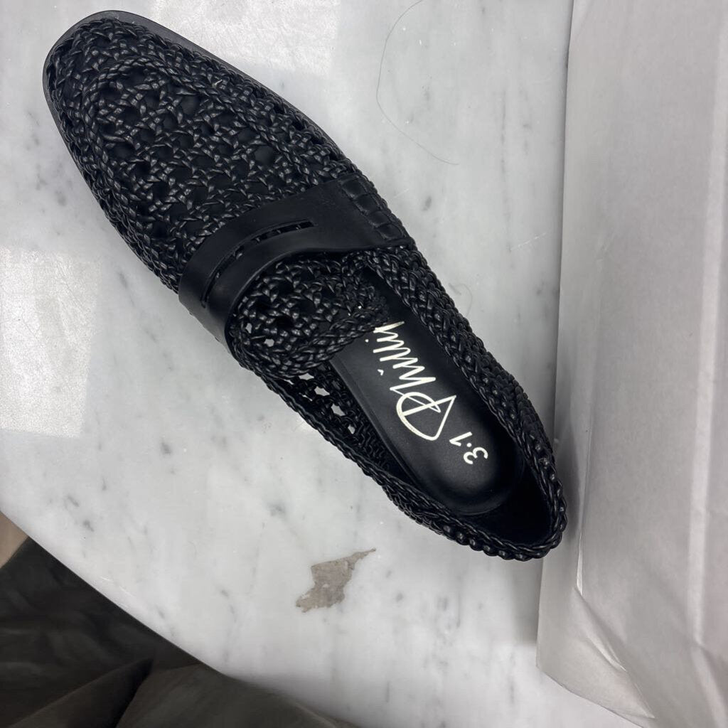 Black Woven Loafer Shoe