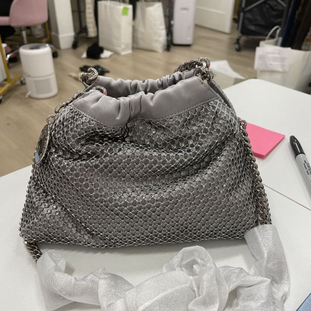 Silver Crystal Mesh Falabella Bag (1350)