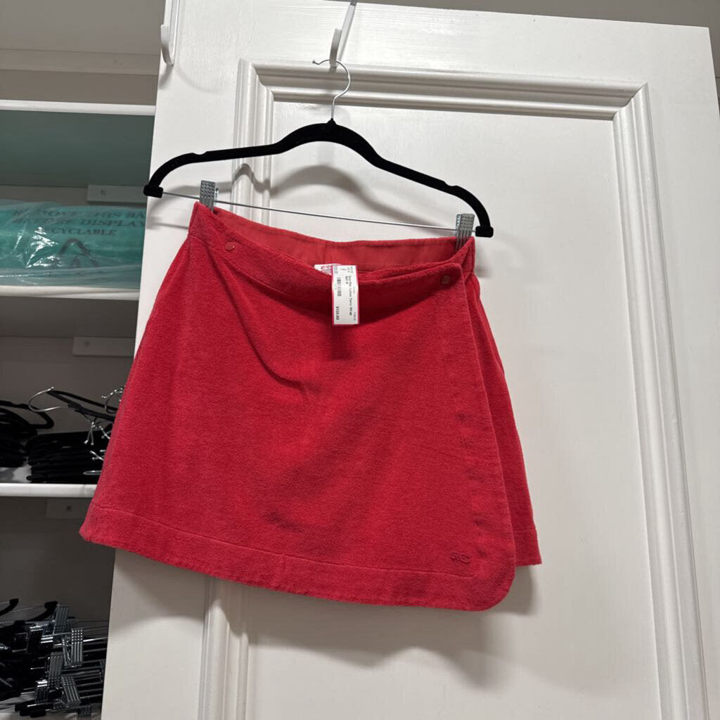 Pink Cotton Terry Wrap Skirt