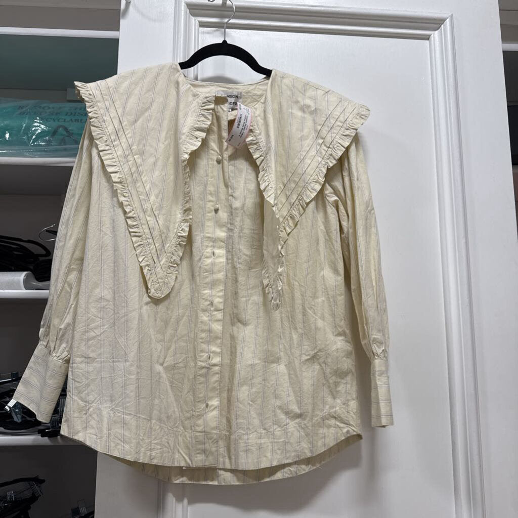 Yellow Cotton Stripe Blouse