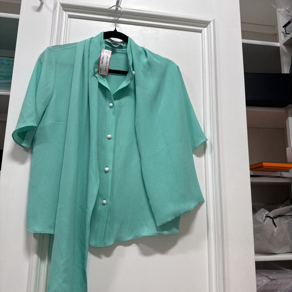 Blue Poly Blouse