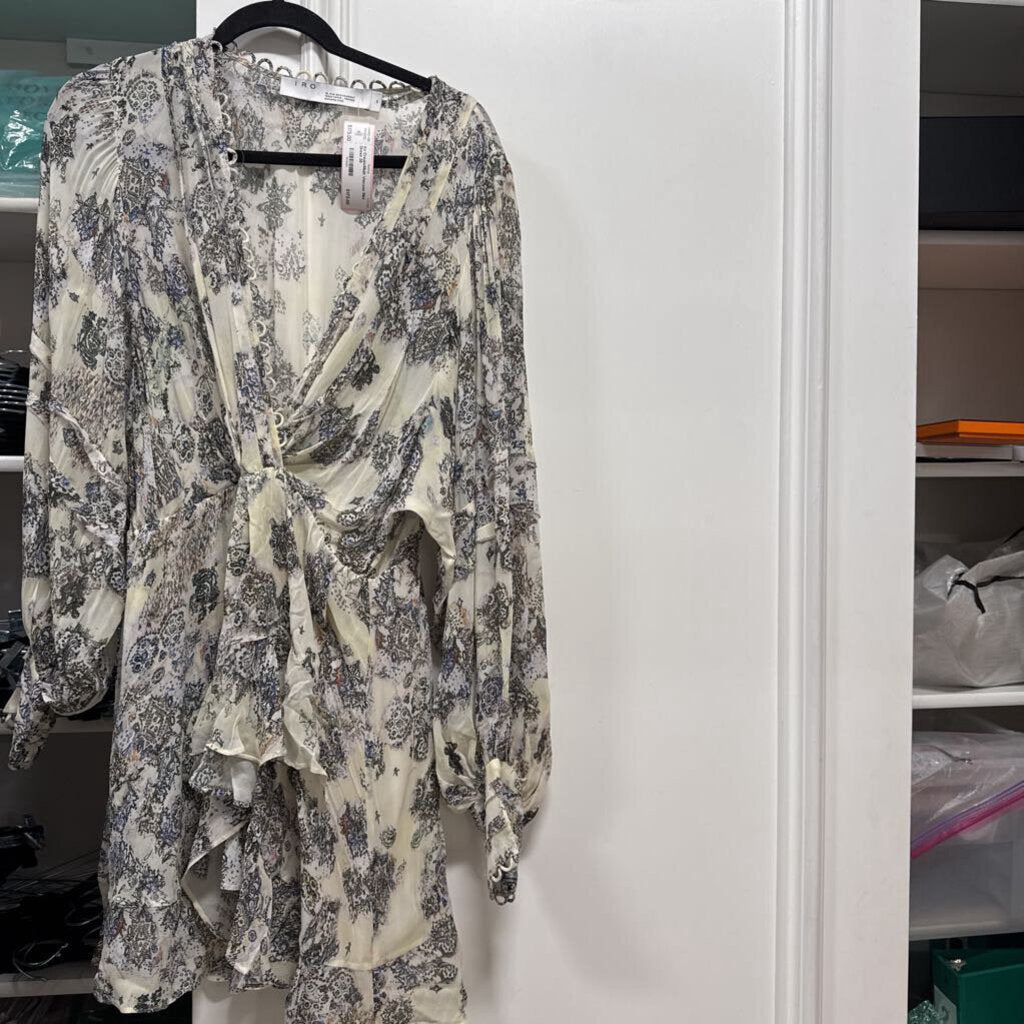 Cream/Multi Viscose Mini Dress