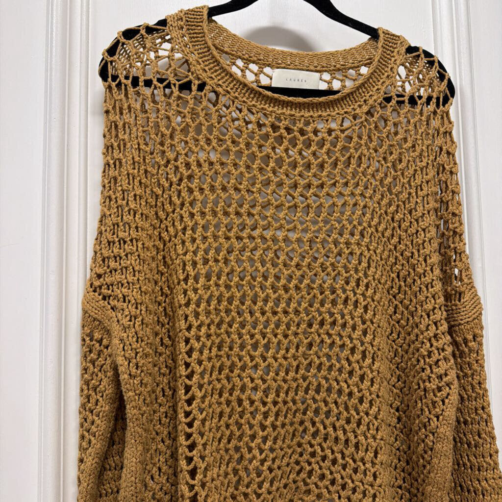 Tan Cotton/Cashmere Open Knit Sweater (R. 390)