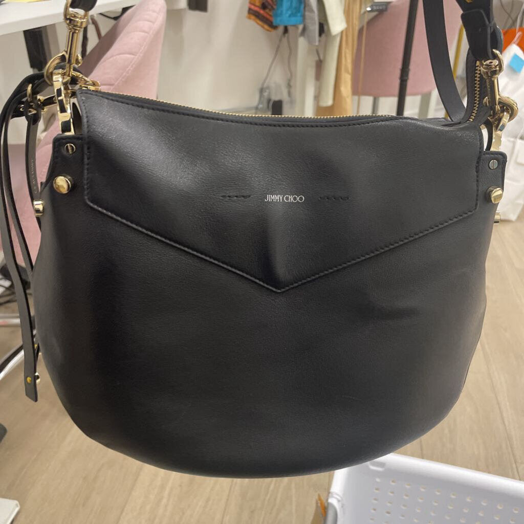 Black Leather Artie Shoulder Bag