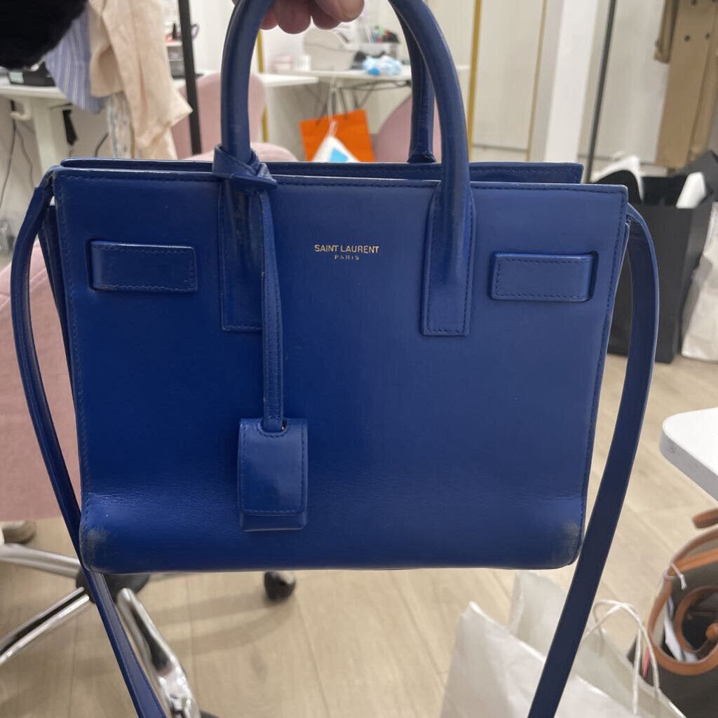 Blue Leather Sac de Jour Tote (as is )