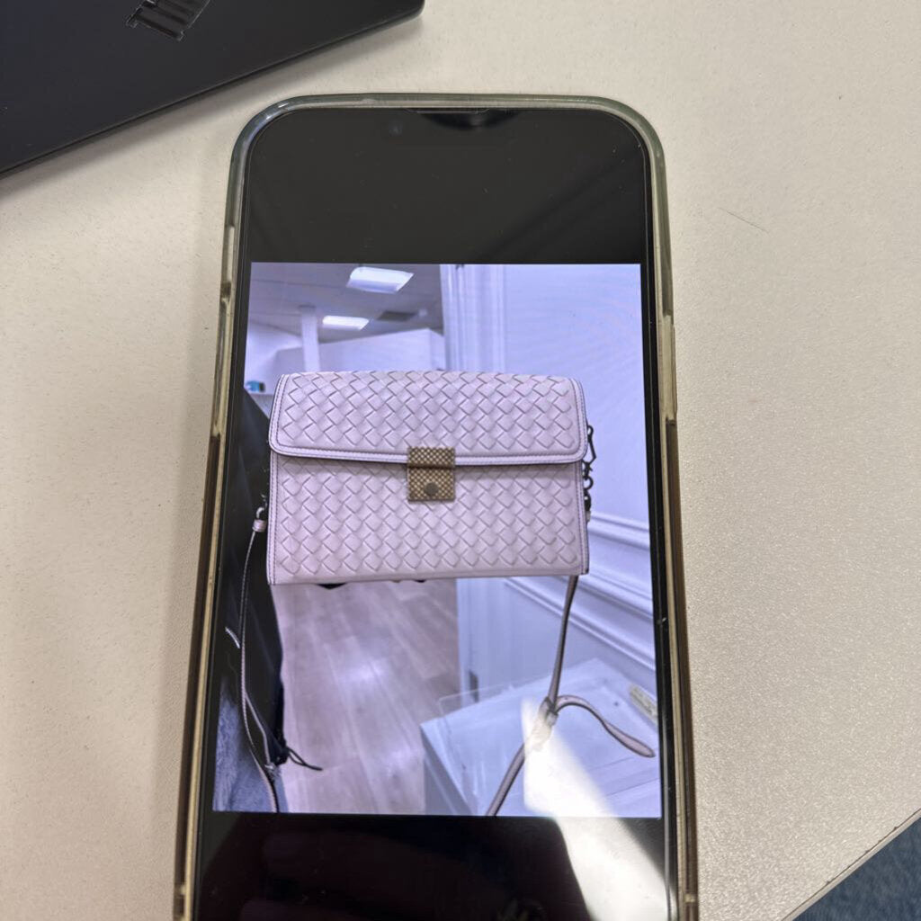 Cream Intrecciato Shoulder Bag