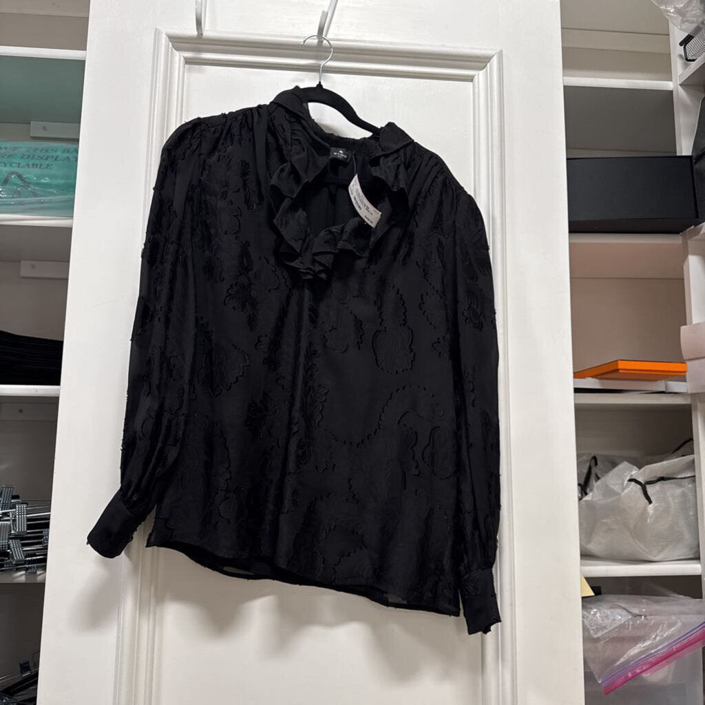 Black Viscose/Silk Jacquard Blouse R. 1850)
