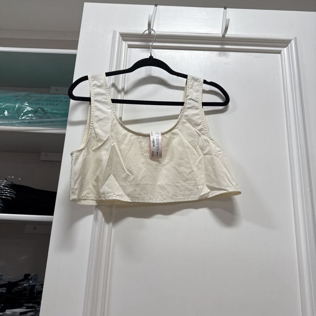 Cream Cotton Cropped Tank Top (est 895)