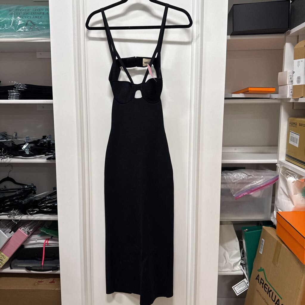 Black Viscose Body Con Dress