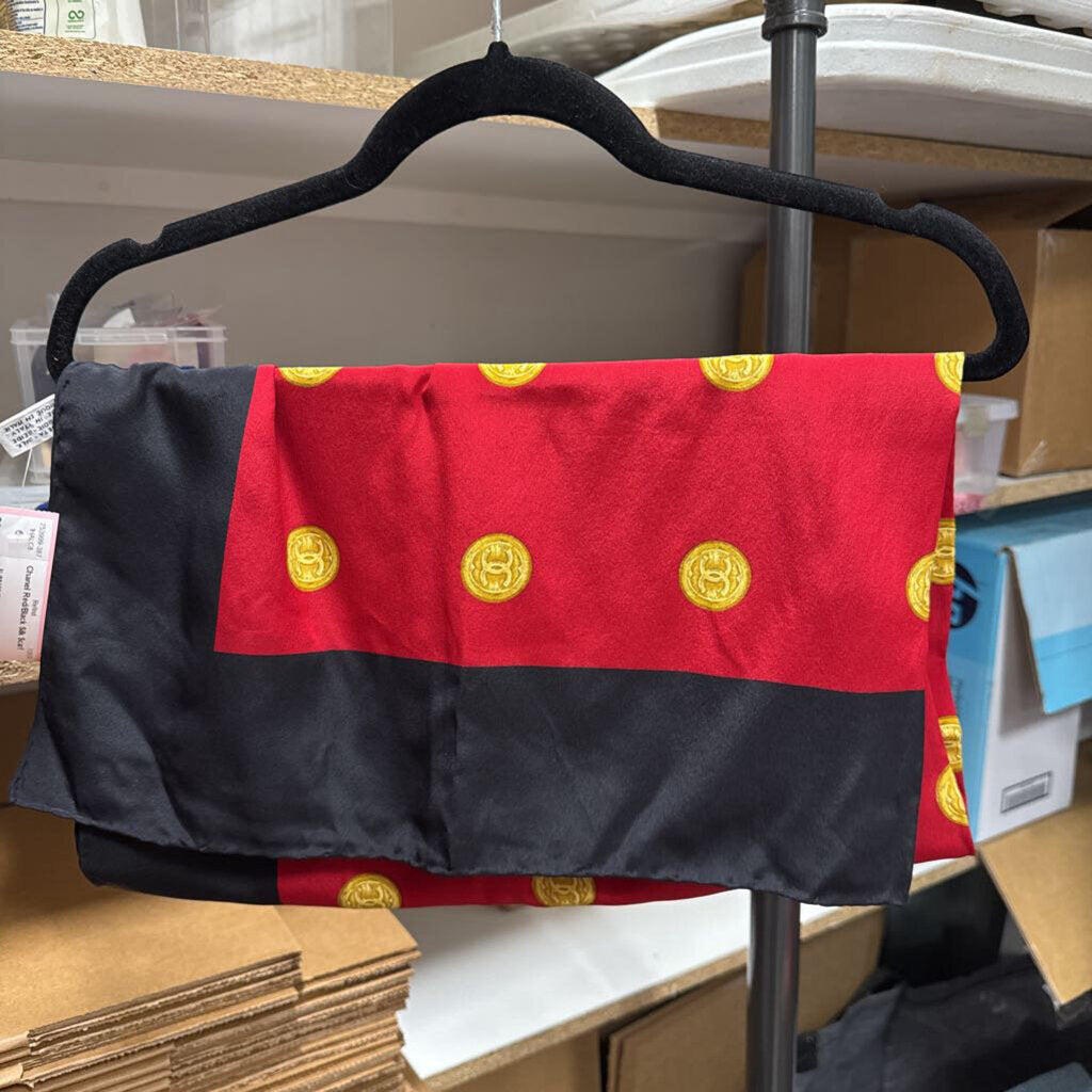 Red/Black Silk Scarf