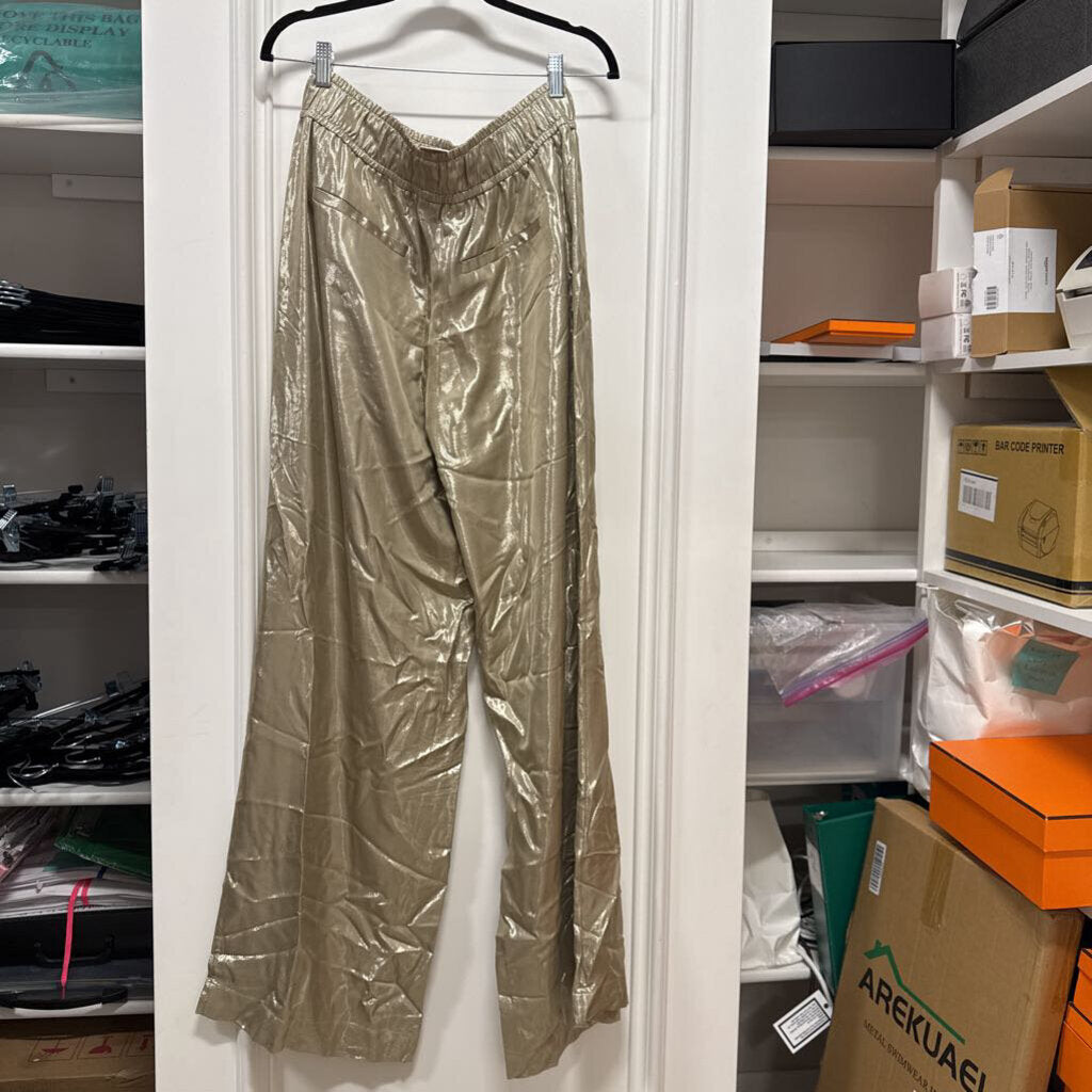 Gold Metallic Viscose/Nylon Pant