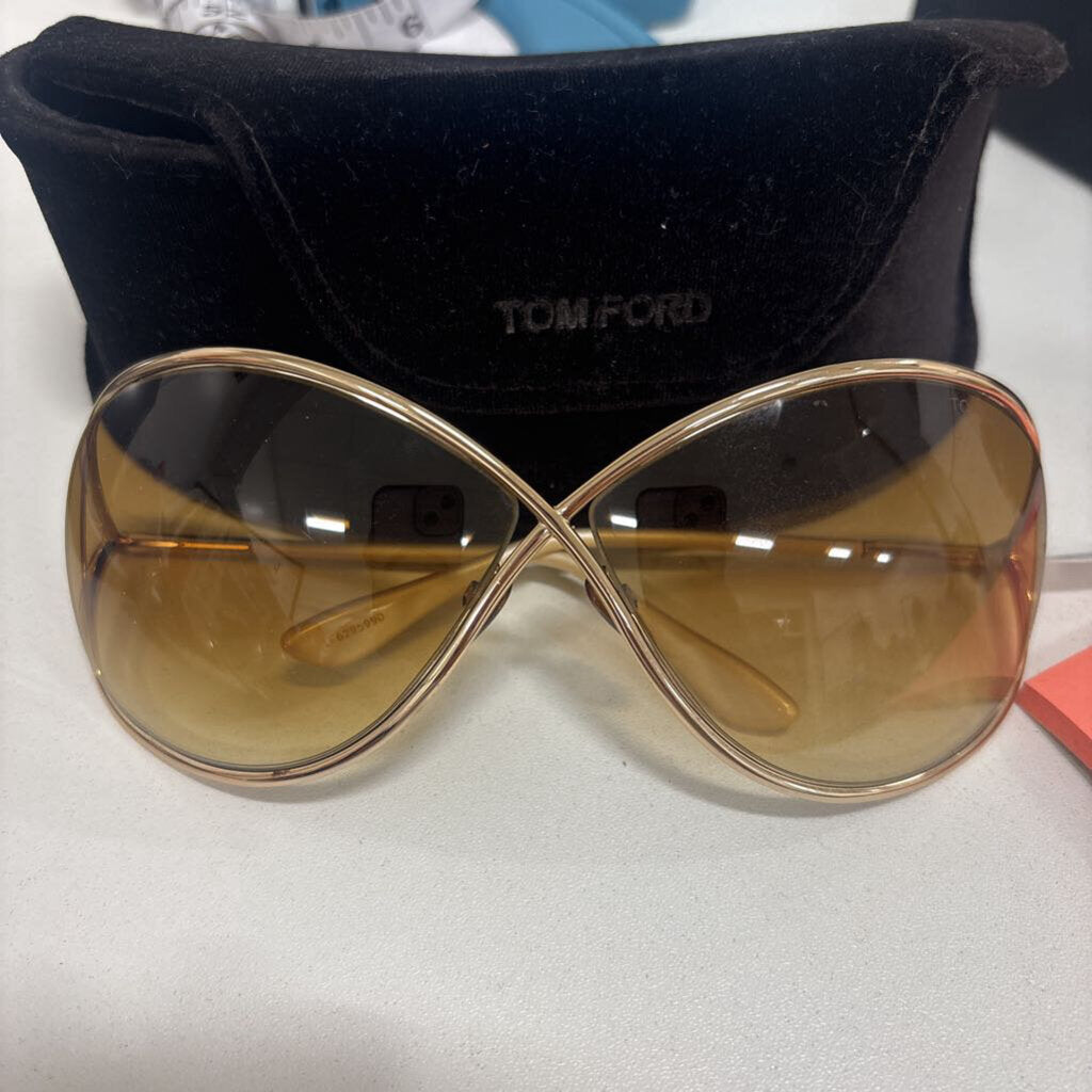 Gold Wire Circle Sunglasses (CASE)