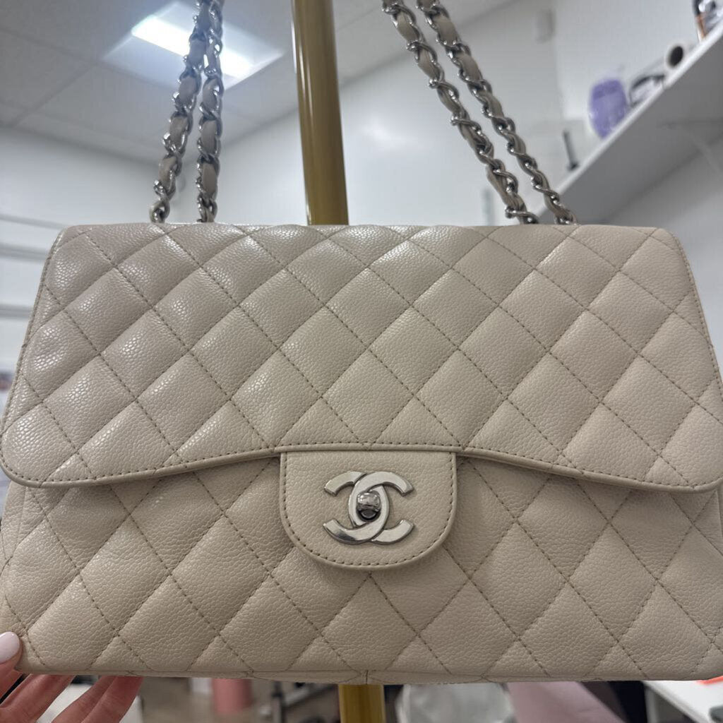 Cream Caviar Jumbo Single Flap