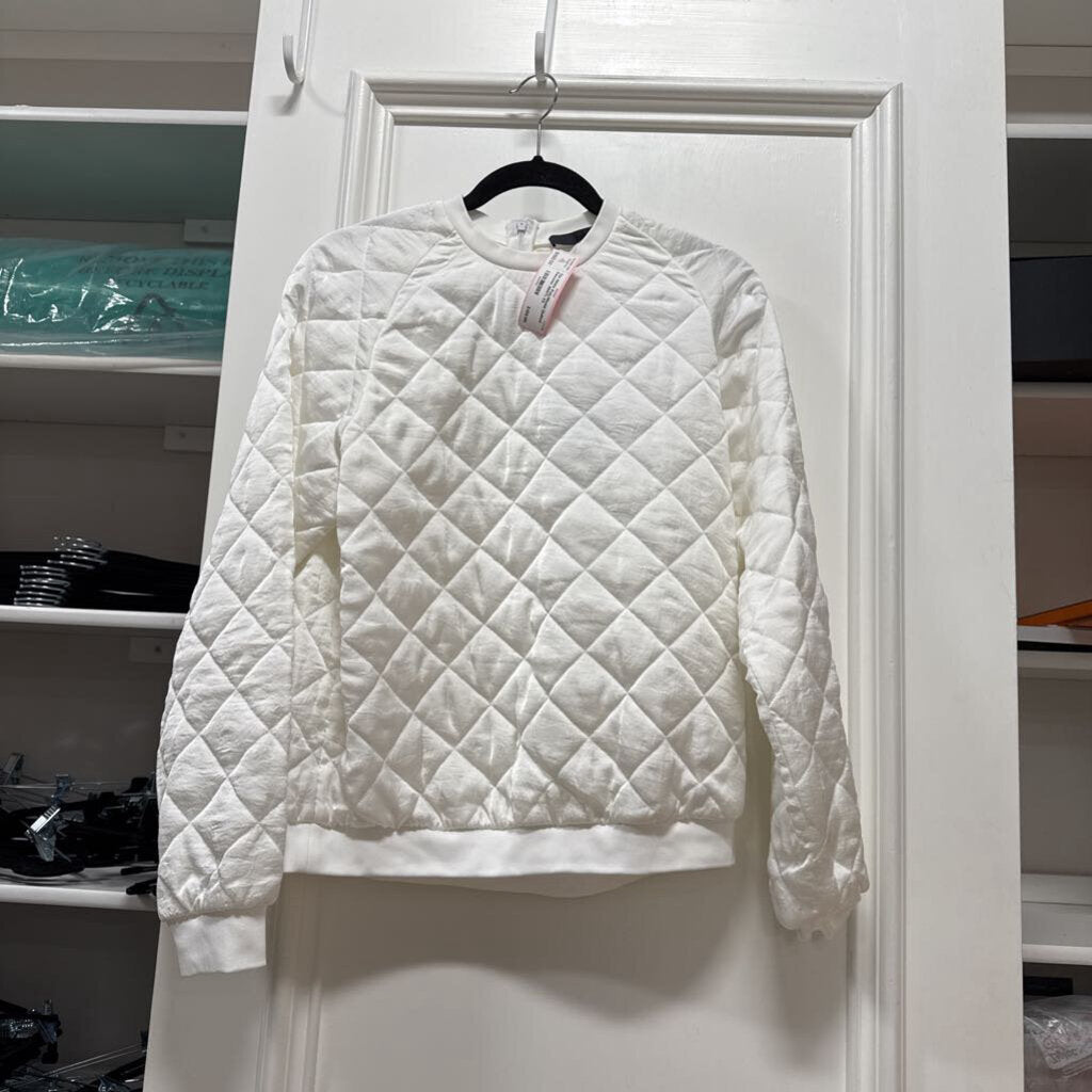 White Poly/Modal Quilted Sweater (NWT)