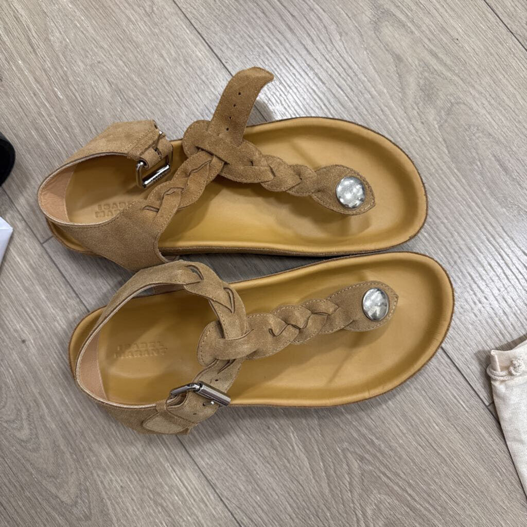 Isabel Marant Brown Suede Braided Strap Sandals