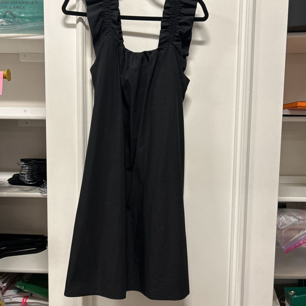 Black Cotton Mini Dress
