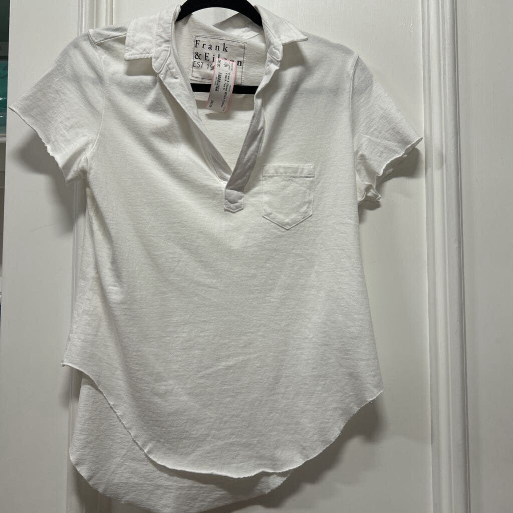 White Cotton V-Neck Tee