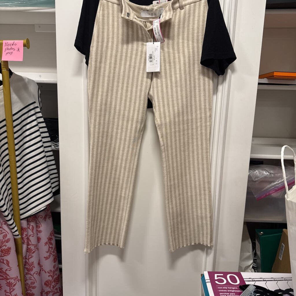 Beige/Cream Stripe Cotton Blend Pant (NWT)