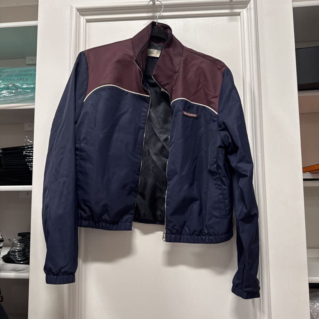 Navy/Burgundy Nylon Jacket