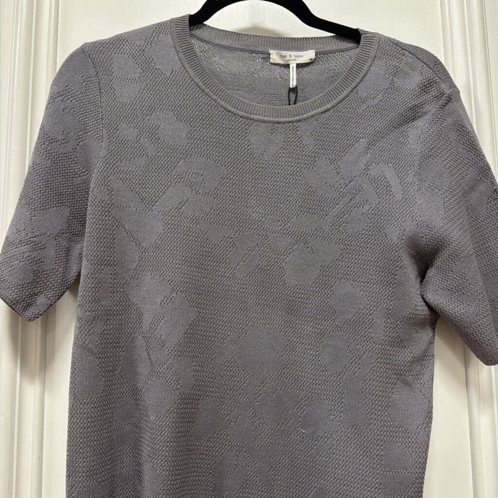 Gray Cotton Pointelle Tee (NWT 198)