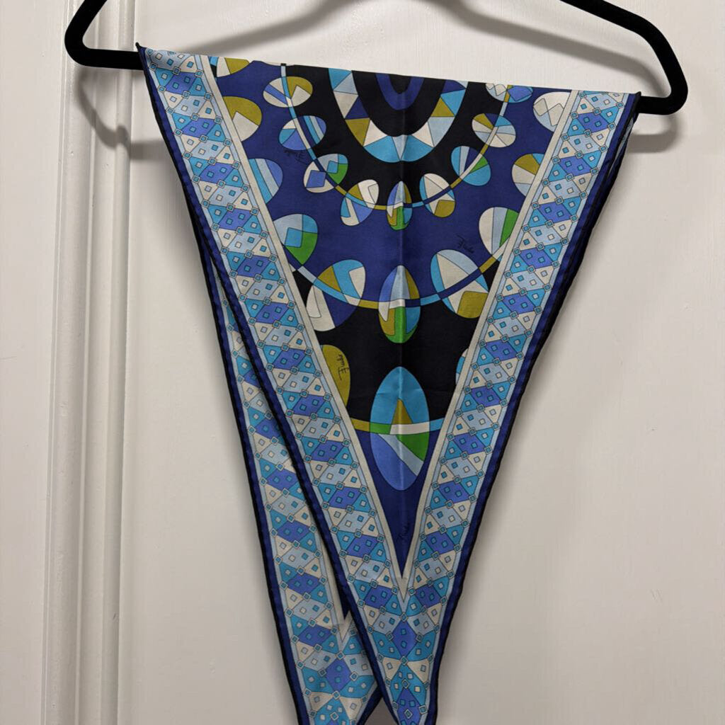 Black/Blue/Green Print Scarf