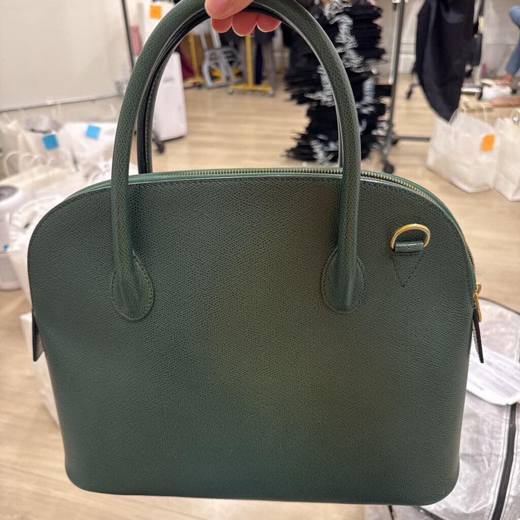 Green Leather Dome Bag *no strap*