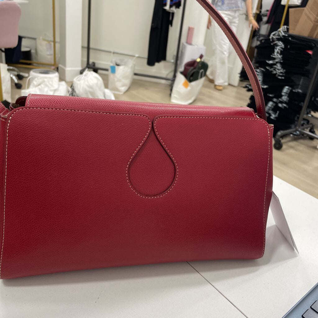 Red Leather Shoulder Bag (est 840) NEW
