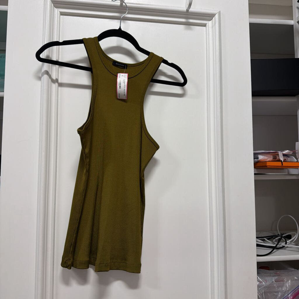 Green Viscose Rib Tank